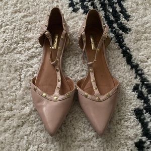 Halogen pink t-strap flats